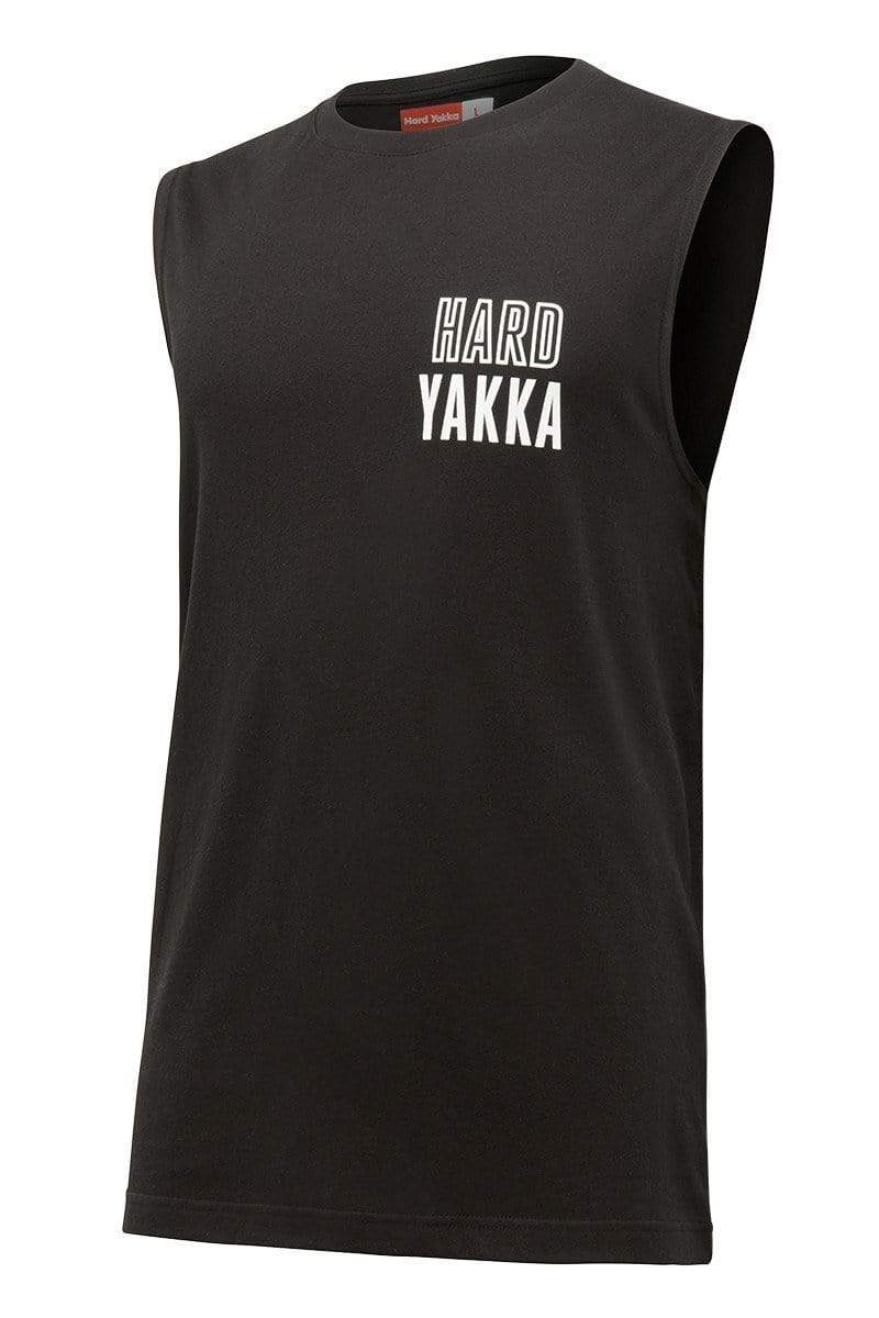 Hard Yakka Muscle Sleeveless Tee Y11308 Work Wear Hard Yakka Black S 